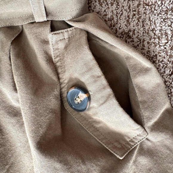 Lush VGUC Khaki Paper Bag Front Tie Mini Skirt size S - Picture 3 of 7